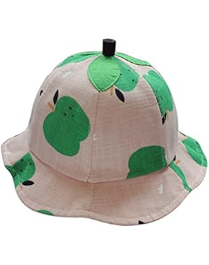 Plaid Sun Hat Baby Girl Boy Leaf Decor Summer Cotton Bucket Fisherman Beach Hat Cap