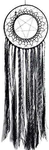 LOMOCRAFT Dream catcher-Handmade Traditional Dream Catcher Wall Hanging Home Decoration Ornament Decor Craft Gift (Black.NO.1)