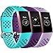 Maledan Bands Compatible with Fitbit Charge 3, Replacement Accessories Breathable Sport Band Wristbands with Air Holes for Charge 3 and Charge 3 SE, 3-Pack, Teal/Plum/Lavender, Large