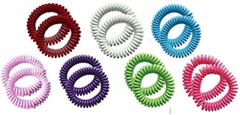 BUY ONE GET ONE FREE! 14 Pack of Silicone Bracelets  Insect Repellent ★DEET Free Insect Repellent Wristbands ★2 of each color packed separately (Red, White, Blue, Light Pink, Purple, Green &amp; Pink)