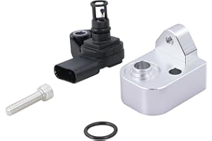 XIAOYUDOU Intake Air Temperature Sensor with MAP Sensor Spacer (Silver) Fit for 2017-2025 Chevy Silverado 2500HD 3500HD, GMC Sierra 2500HD 3500HD 6.6L Duramax Diesel Replaces 12681993 12707766