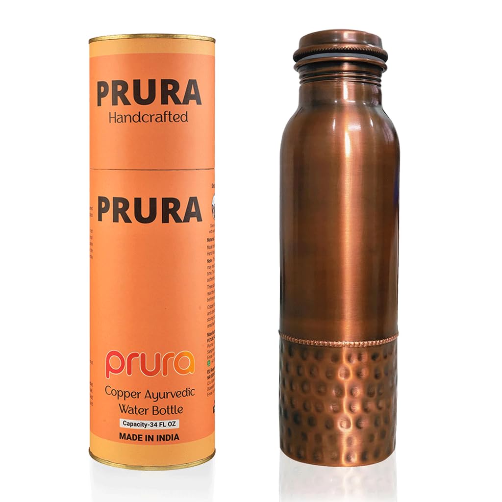 PRURA Copper Water Bottle - Leak Proof Ayurvedic Drinkware Copper Vessel for Sports, Gym, Outdoors, Yoga โ image 1