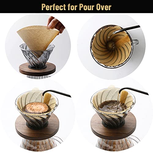 100 Count V60 Filter, Cone Coffee Filters, 14 Cup, Disposable for Pour