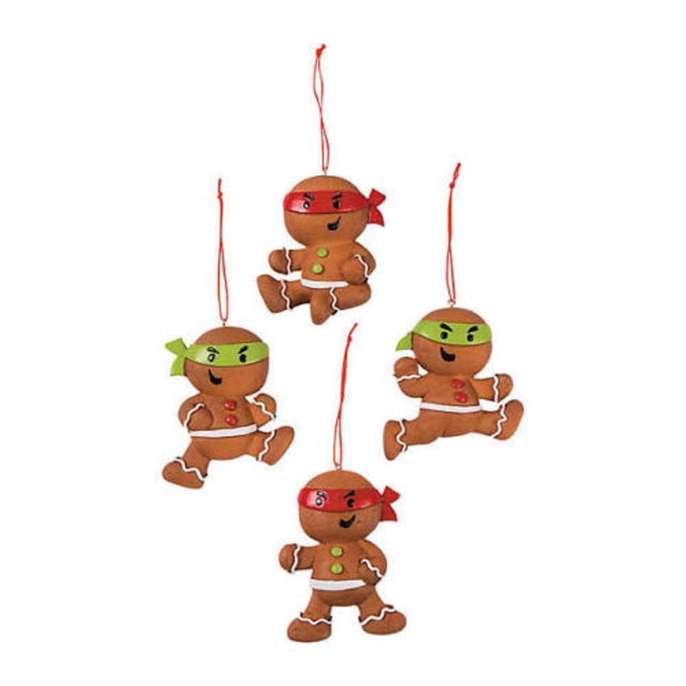 Bright Sun Funny Ninja Gingerbread Man Christmas Ornaments #COTY