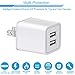 Wall Charger, YOKERSU Dual USB Fast Travel Charger 2.1Amp Adapter Power Plug Cube High Speed Charging