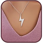 Lightning Bolt Pendant 925 Sterling Silver/Solid Silver/Layering/Gift for Her - Him