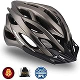 Shinmax Bike Helmet, CPSC Certified Adjustable Light Bicycle Helmet Specialized Cycling Helmet for Adult Men&Women Road and Mountain Bike Helmet with Visor&Rear Light