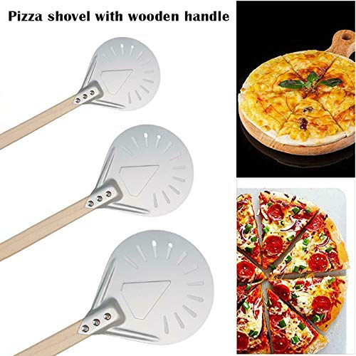 Syfinee Perforated Pizza Peel Pizza Turning Peel with Wooden Handle for Homemade Pizza Bread Bakers - Afbeelding 4