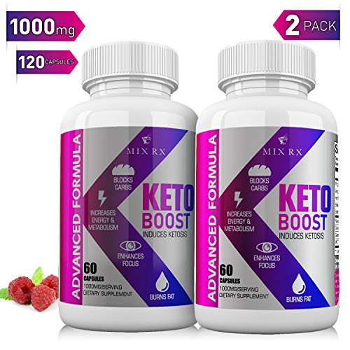 (2 Pack | 120 Capsules) Keto Pills with Carb Supplement - Exogenous Ketones - Utilize Fat for Energy with Ketosis for Women Men - Health Energy & Focus, Manage Cravings, Support Metabolism - BHB Salts