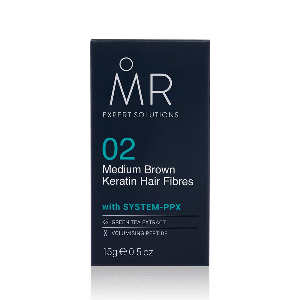 MR Medium Brown Hair Fibres (15g) - Hair Loss Concealer with System-PPX, Thinning Cover-Up, Thickener for Men