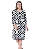 Chicwe Women's Plus Size Print Shift Dress Cashmere Touch US12-28