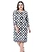 Chicwe Women's Plus Size Cashmere Touch Printed Shift Dress - Knee Length Work and Casual Dress