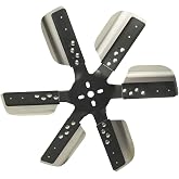 Derale Mechanical Cooling Fan, 18 in Fan, 6 Blade, 5/8 in Pilot, Universal Bolt Pattern, Steel Hub/Stainless Blades, Black Powder Coat/Natural, Each