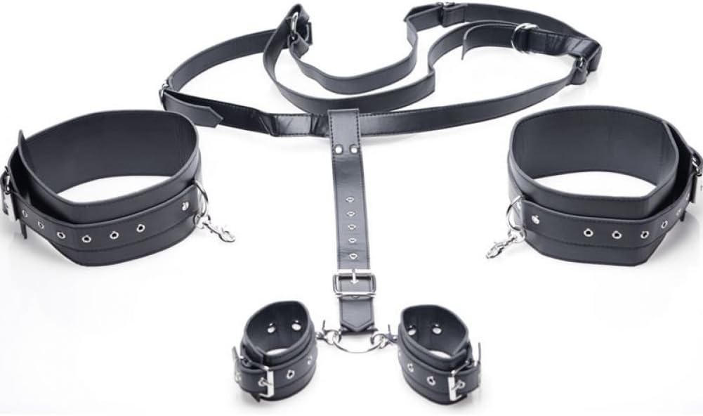 Strict Leather Easy Access Thigh Sling With Wrist Cuffs, Black