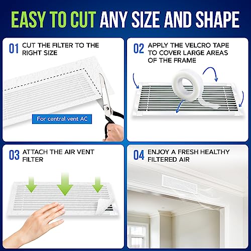 NEOBLOOM AC Filter Electrostatic Air Filter Sheet for Healthy Anti Allergy Anti Dust Airflow for Split AC & Central Air Conditioner Vent Air Filter for Clean Air Replacement 60X300CM + Adhesive Tape