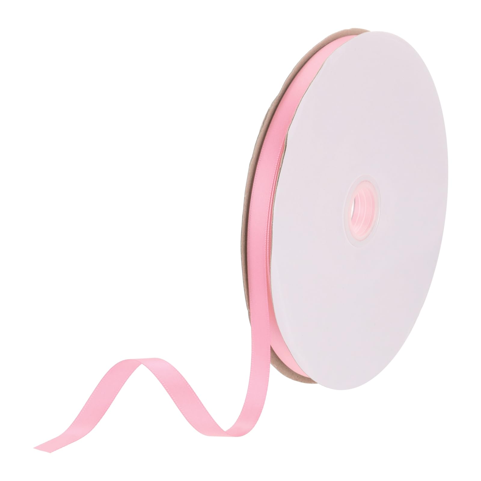 DMiotech 10mm Satin Ribbon 46m/150ft Thin Double Face Fabric Grosgrain Ribbon for Gift Wrapping Floral Hair Flower Bouquet, Coral Pink