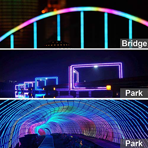 shine decor Led RGB Neon Lights, RGB Rope Lights, Update Waterproof 5050 60Leds/M, 150ft, 110V, Included All Necessary Accessories, Multi Color Changing + Remote Controller Flex Durable Super Bright
