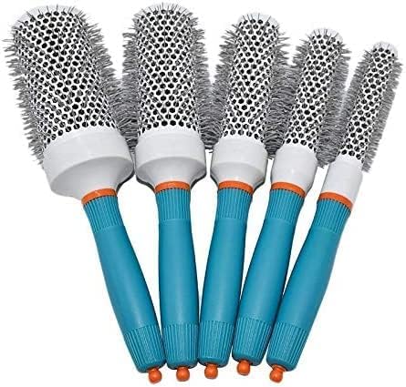 Kopinma Ceramic Ionic Round Hair Brushes, Professional Round Hair Brush Set for Styling, 5 Size Blow Dry Brush, Curly & Straight Salon Hair Styling Brushes Tool Set, Gifts for Women