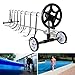 NSdirect Swimming Pool Cover Blanket Reel Set 21' FT Wide Stainless Steel for Inground Pool Roller Solar Cover Aluminum