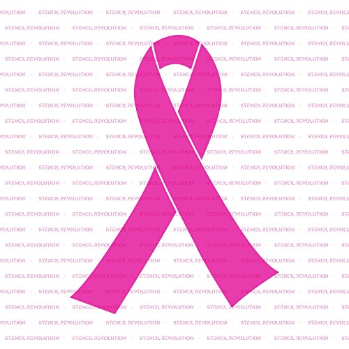 Breast Cancer Ribbon Stencil Template - Reusable Stencil with Multiple Sizes Available