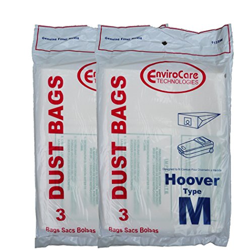 6 Hoover Dimension Canister Type M Vacuum Dust Bags, Fits all Dimension Vacuum Cleaners, HO-4010037M, 4010037M, H4010037M, 4010037, S3273, S3275, S3277, S3471, S3491, S3493, S3623