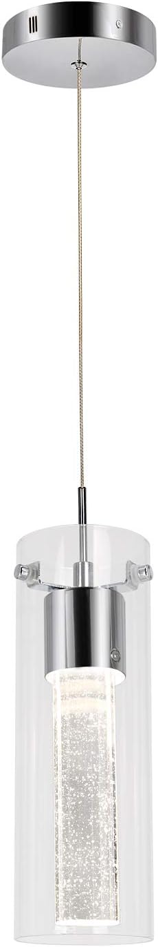 4-Light Pendant Ceiling Fixture, Integrated LED Kitchen Lighting, 26W (150 Watt Equivalent) CRI 90+, 1950lm Premium Bubble Glass with Chromed Finished ETL Listed - - 
