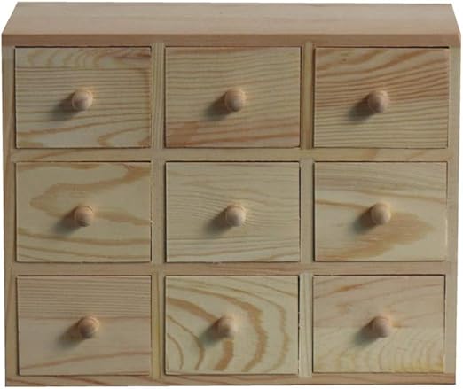 Gyzs Storage Box Nine Drawers Small Cabinets Jewelry Box Wooden