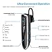 Yuwiss Bluetooth Earpiece [24Hrs Playtime] Wireless 4.1 Headset for Cell Phones w/Mic Noise Canceling Hands-Free Earbuds Car Trucker Driving Headphones Compatible with iPhone Samsung Android (Black)