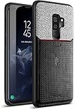 Galaxy S9 Plus Credit Card Case, Poetic Nubuck [Credit Card Slot][Pull-Tab] Credit Card ID Slot Case - Stylish Thin TPU + Premium Leather Back Case for Samsung Galaxy S9 Plus Black