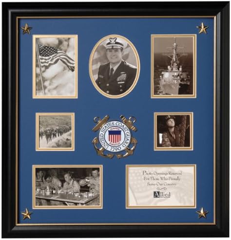 Allied Frame US Coast Guard Medallion 7 Picture Collage Frame with Stars
