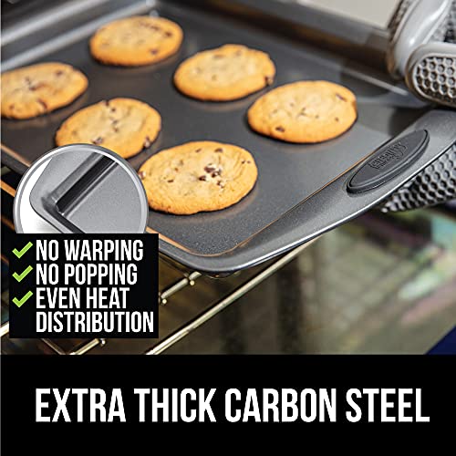 Gorilla Grip Non Stick Jelly Roll Baking Pans, Thick Warp Proof, 3