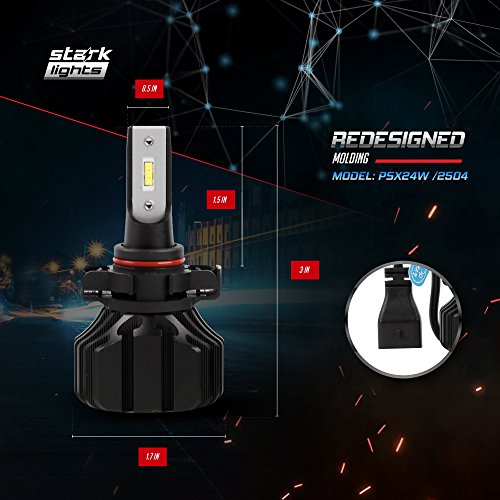 Stark N2S Series [Upgraded] 80W Fog Light Conversion Kit - 8000LM - 6000K Crystal White - Bulb Size: PSX24W / 2504 - Thumbnail 6