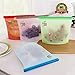 Reusable Silicone Food Storage Bags Set 4 Medium 3 Large | Sandwich, Sous Vide, Liquid, Snack, Lunch, Fruit | FDA, Keep Food Hot or Cold Airtight Zip