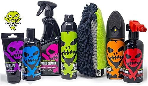 Voodoo Ride Exterior Professional Set Car Care Exterior Cleaning Metal Polish Rim Cleaner Degreaser Detailer All Surfaces Tyre Care Protection Cleaning Wax Wash Glove All Surfaces