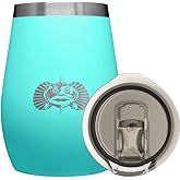 Toadfish Non-tipping 10oz Double Wall Insulated Stainless Steel Stemless Travel Wine Tumbler w/East Slide Lid - Teal