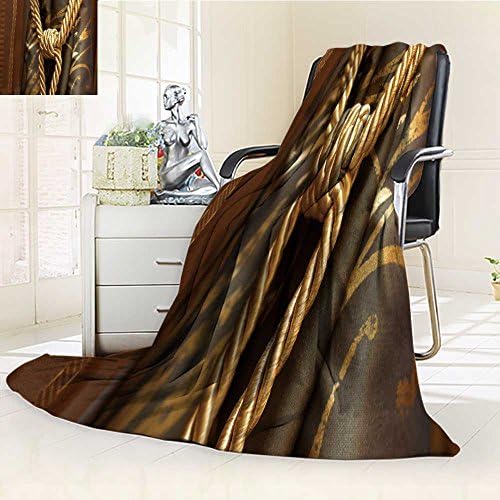 Microfiber Fleece Comfy All Season Super Soft Cozy Blanket gold knot on luxury curtain tassel for Bed Couch and Gift Blankets(90"x 70")