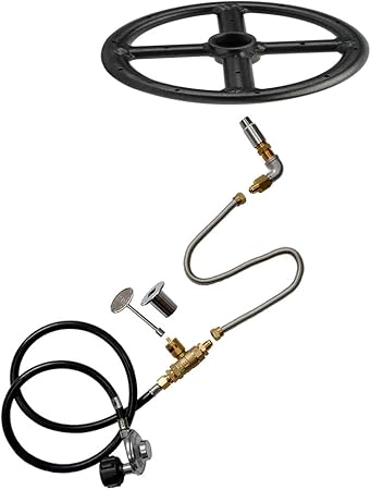 Stanbroil Lp Propane Gas Fire Pit Burner Ring Installation Kit Black Steel 6 Inch Amazon Co Uk Garden Outdoors