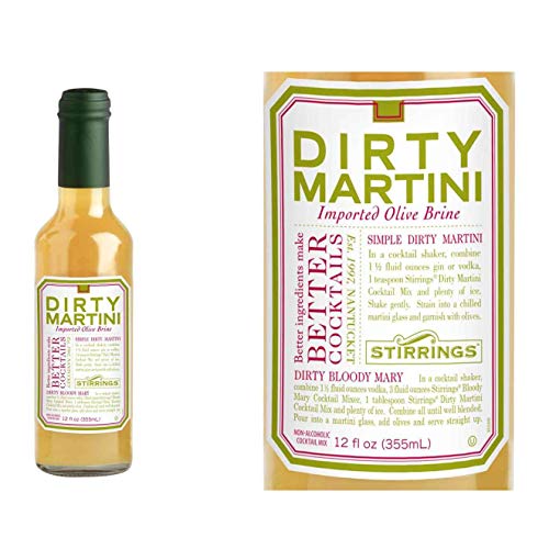Stirrings All Natural Dirty Martini Cocktail Mixer - 12 ounce bottle | Pack of (1)