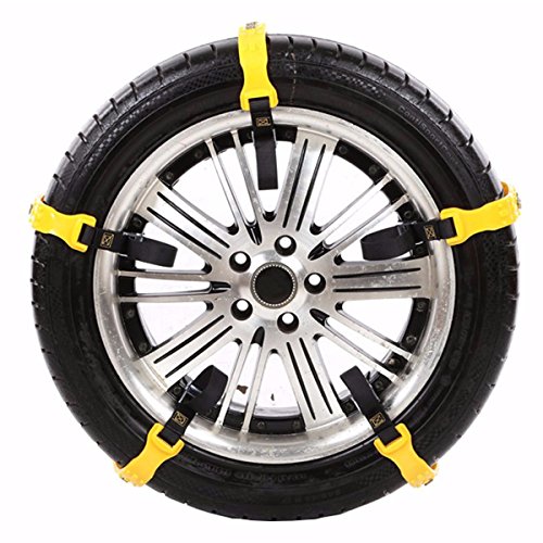 Snow Tire Chains, Car Tire Snow Chains Mud Emergency Driving Car Security Chain for Car SUV Trucks Vans Minivans 185mm-225mm 10PCS