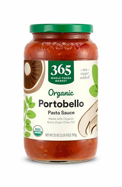365 BY WHOLE FOODS MARKET, ORGANIC PORTOBELLO MUSHROOM PASTA SAUCE, 25 OUNCE