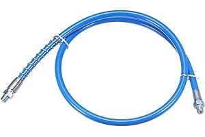HARFINGTON Grease Gun Hose 39.3" 10000 PSI Spring Flex High Pressure Quick Release Grease Replacement with Coupler 1/8" NPT T