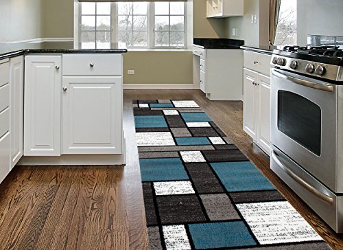 Contemporary Modern Boxes Area Rug Runner 2