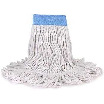Tidy Monster Loop-End Cotton String Mop Head, Heavy Duty String Mop Refills, 6 Inch Headband, Mop Head Replacement for Home, Industrial and Commercial Use(White)