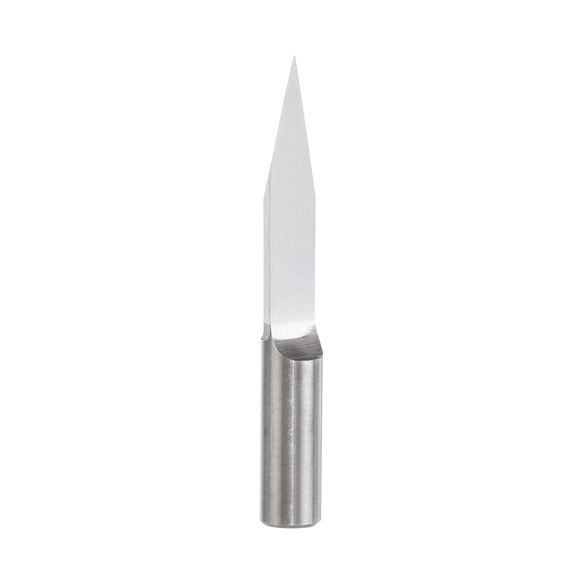 sourcing map Wood Engraving Bit Solid Carbide 6mm Shank, 30 Degree 0.2mm Tip CNC Router Tool for Acrylic PVC MDF PCB Wood Carving