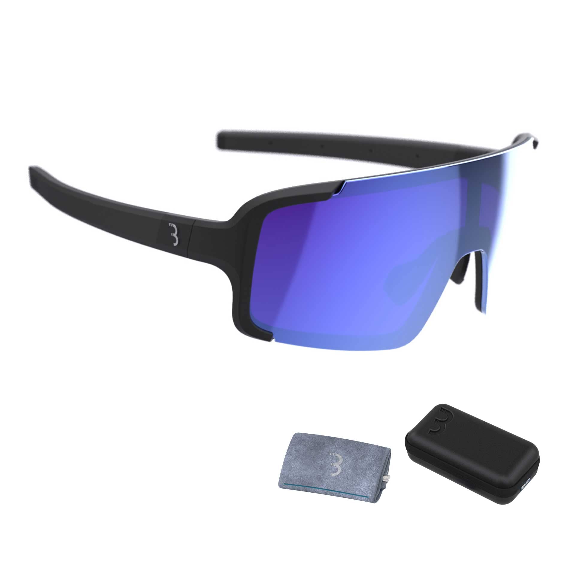 BBB Cycling Chester Cycling Glasses With Large Toric Lens I Cycling Sunglasses for Mountain And Road Bike With Case I UV Protection Biking Glasses I Chester BSG-69T, Matt Black