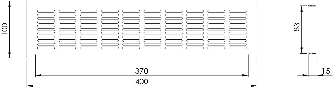 100x400mm Air Vent Cover - Aluminium Ventilation Grille - Gold Furniture Grill for Door Wardrobe, Radiator - Image 3