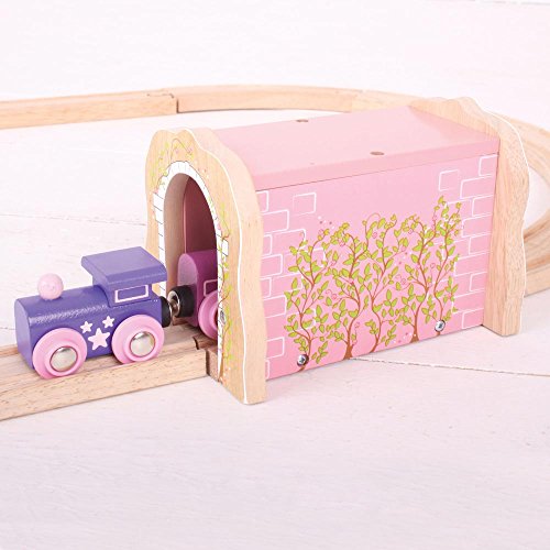 Bigjigs Rail Pink Brick Tunnel - Other Major Wooden Rail Brands are Compatible