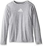 adidas Boys' Big Boys' Ultimate Ls Tee, Medium Grey Heather, Small/8