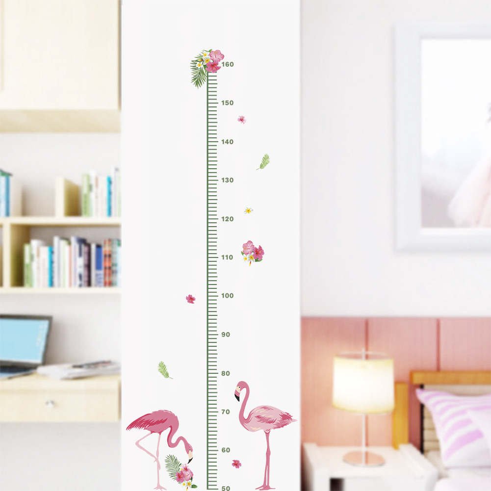 B. BIBITIME DIY Flamingo Growth Chart for Children Bedroom Nursery Kids Room Decor Tropical Floral Birds Wall Decal Sticker Height Chart Minimum scale:50 cm,Max:160 cm