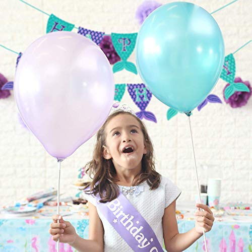Mermaid Party Supplies Pool theme Set 209pcs - Flasoo Mermaod Tails Themed Birthday Parties Decorations Includes Disposable Tableware Kit - Serves 16 Guest